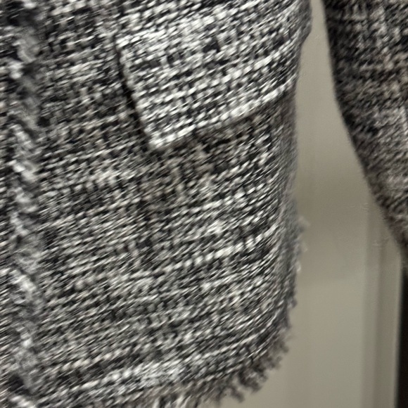 Maeve Anthropologie Lady Jacket - Channel  Vibe Size 0 Black and White Tweed - Picture 7 of 8